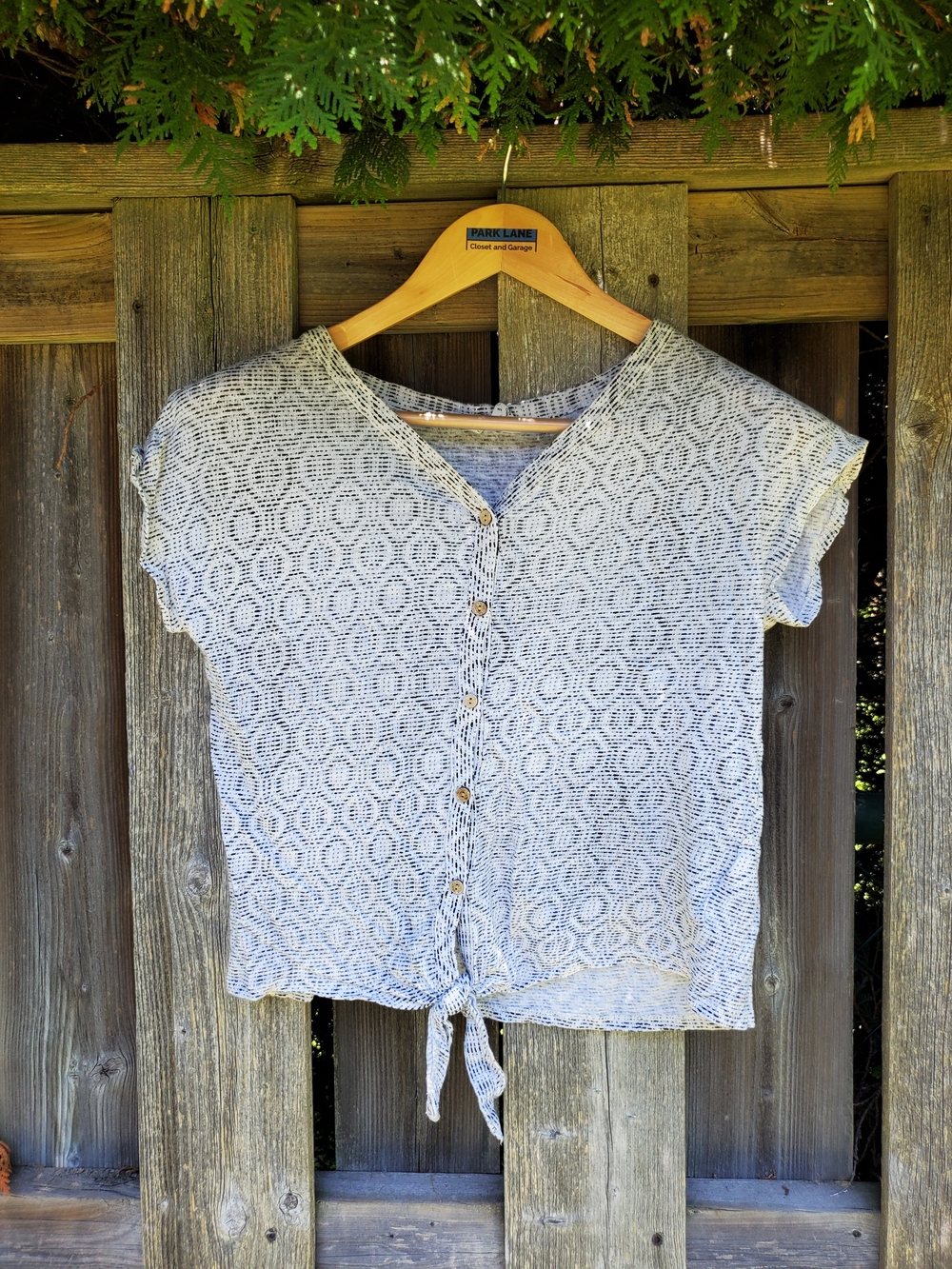 Tie-Front Crop Top Casual Wear Button Shirt